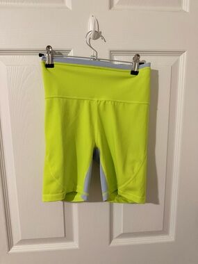High-Rise Neon Yellow Women's Athletic Bike Shorts